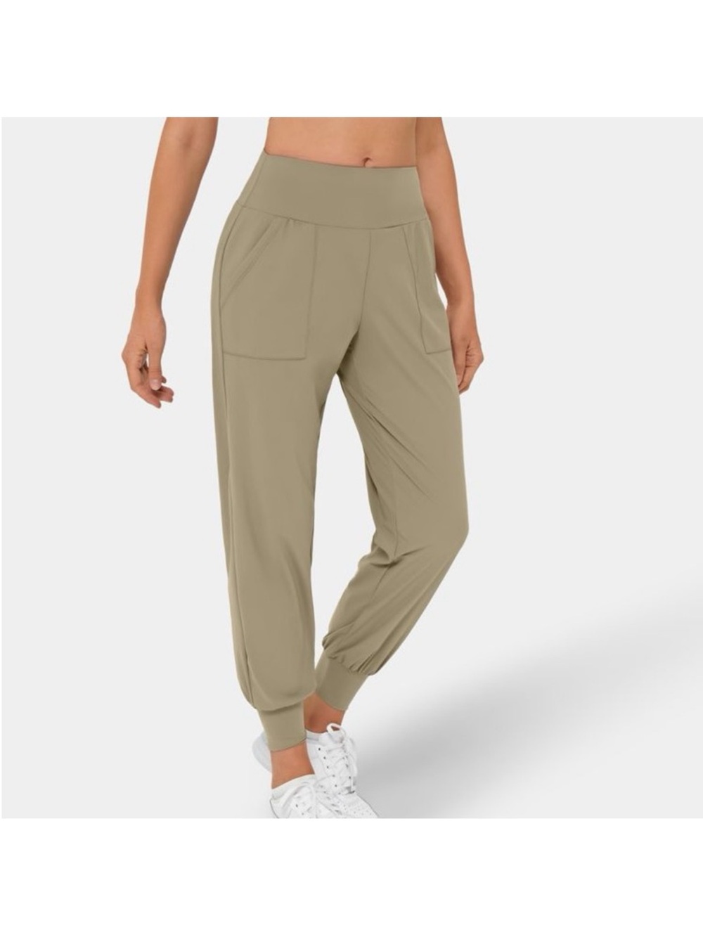 HALARA High Waisted Joggers Khaki Tan Size Large